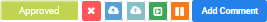 WO record Approved status with available status buttons